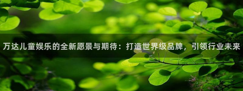 今年会官网app下载：万达儿童娱乐的全新愿景与期待：打造世界级品牌，引领行业未来