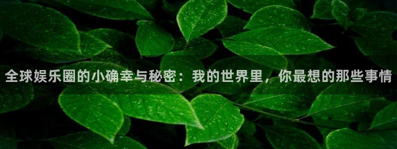 今年会注册：全球娱乐圈的小确幸与秘密：我的世界里，你最想的那些事情
