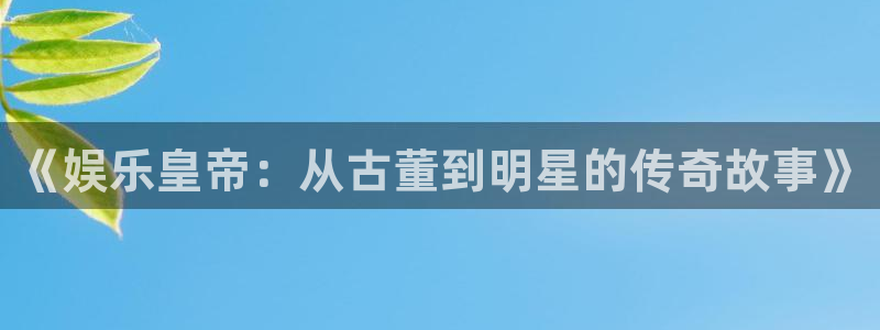 今年会平台最新版本下载：《娱乐皇帝：从古董到明星的传奇故事》